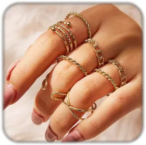 10 Pcs Gold Knuckle Rings Set for Women Knuckle Rings Stackable Rings for Women Rings