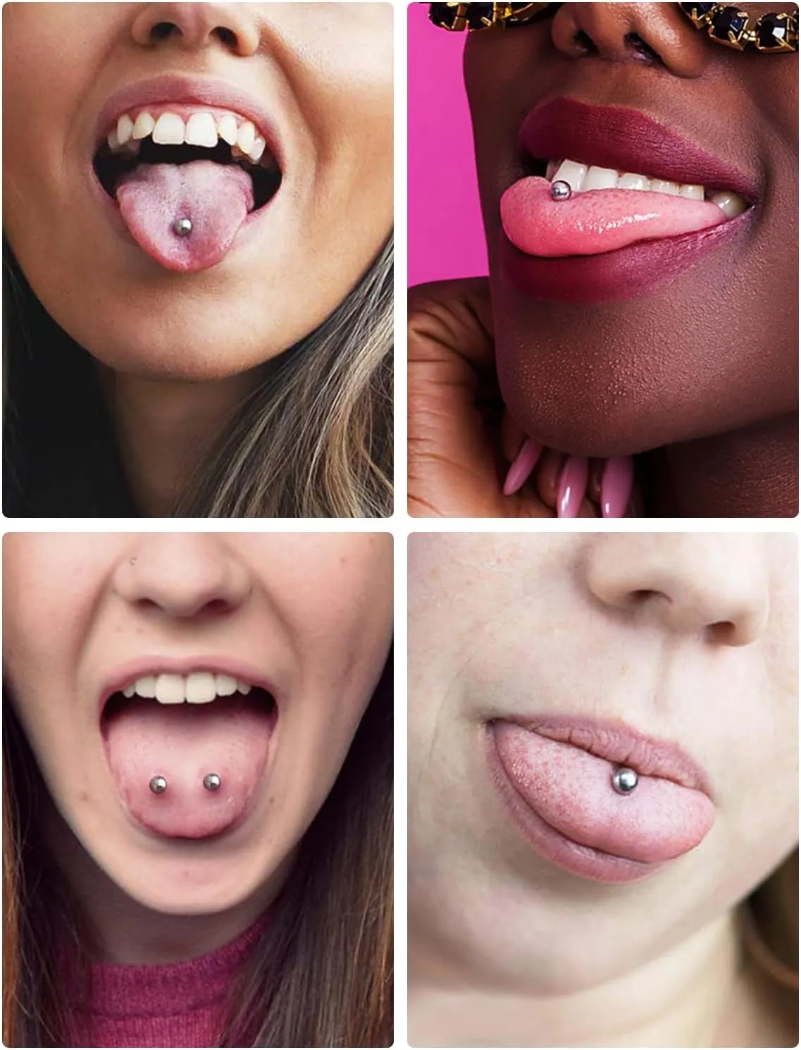 14G 16G Nipple Tongue Rings Stainless Steel Straight Barbells Piercing Jewelry Short Long Bar Silver Black Gold Bridge Piercings For Women Men 12Mm 14Mm 16Mm 18Mm Length Ball Size 5MM 6MM
