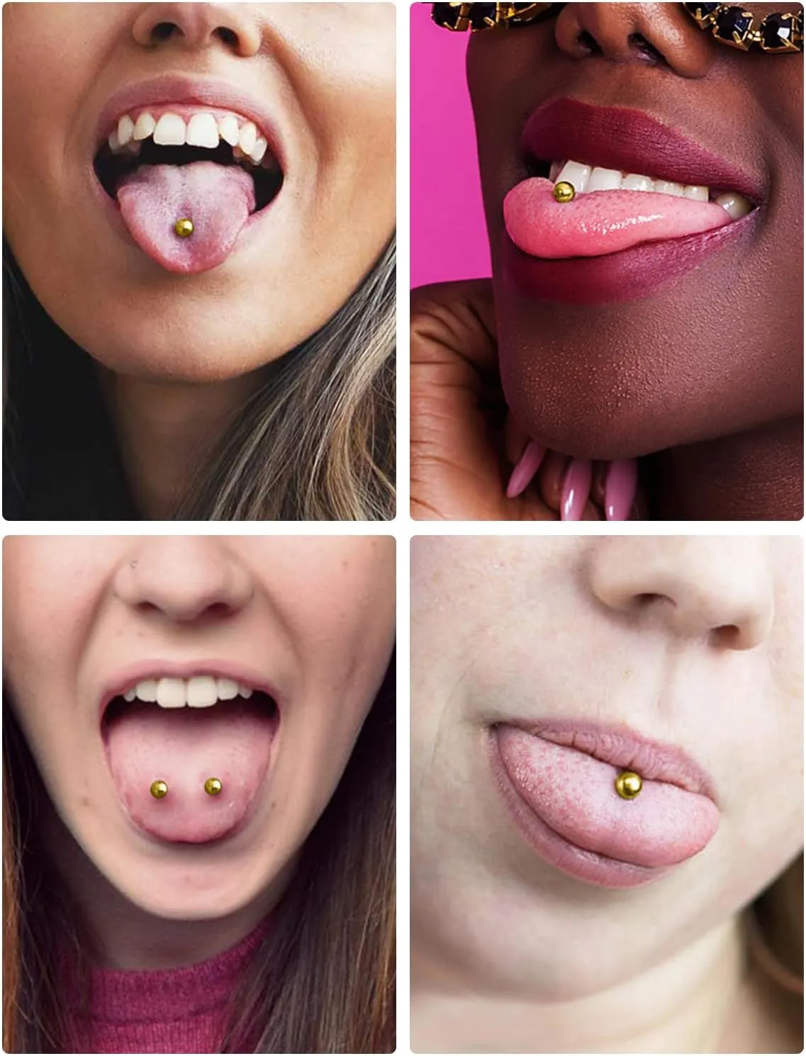 14G 16G Nipple Tongue Rings Stainless Steel Straight Barbells Piercing Jewelry Short Long Bar Silver Black Gold Bridge Piercings For Women Men 12Mm 14Mm 16Mm 18Mm Length Ball Size 5MM 6MM