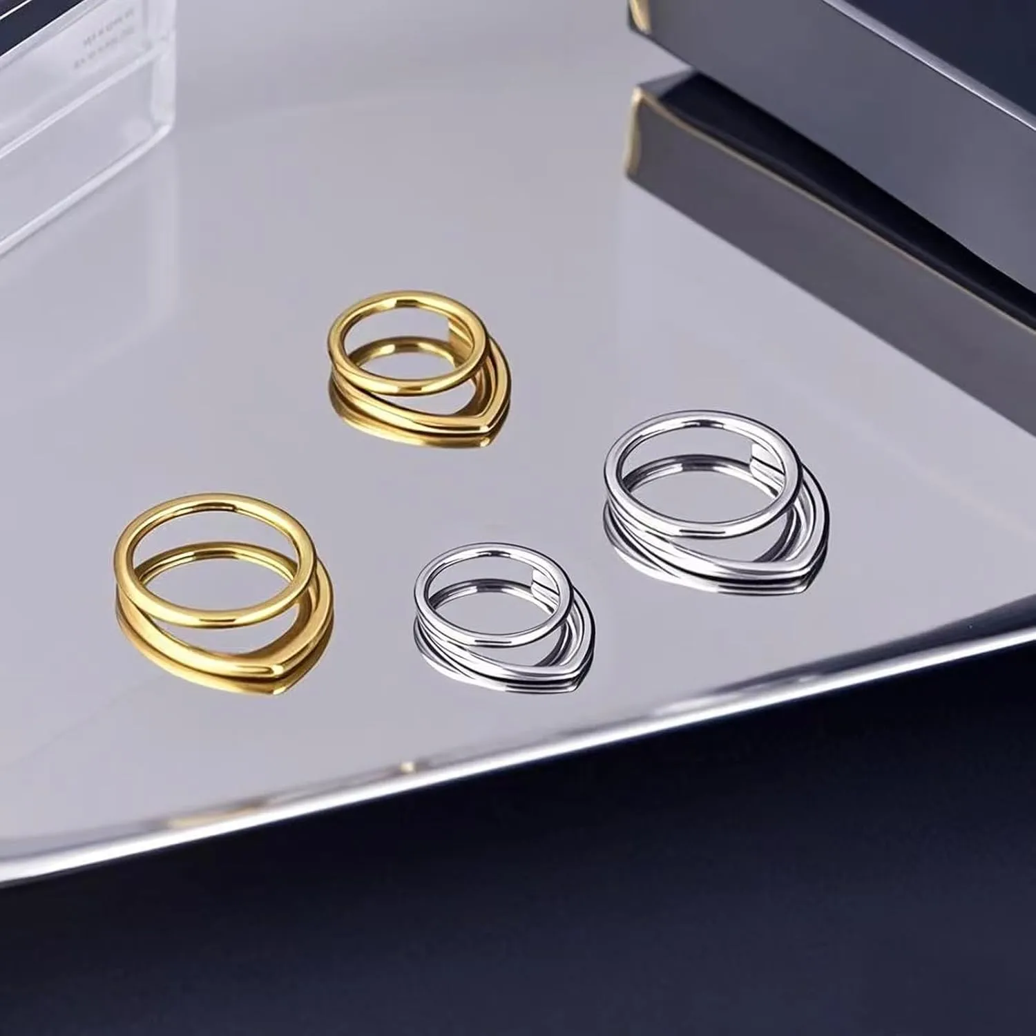 16g Septum Ring Hoops: Surgical Steel Double Ring Nose Rings, Hinged Segment Nose Lips Helix Cartilage Clicker Hoop Earrings Daith Piercing Rings for Women Men 8mm 10mm