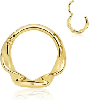 16g Twist Septum Ring Hoops: Surgical Steel Nose Rings, Hinged Segment Nose Lips Helix Cartilage Clicker Hoop Earrings Daith Piercing Rings for Women Men 8mm 10mm