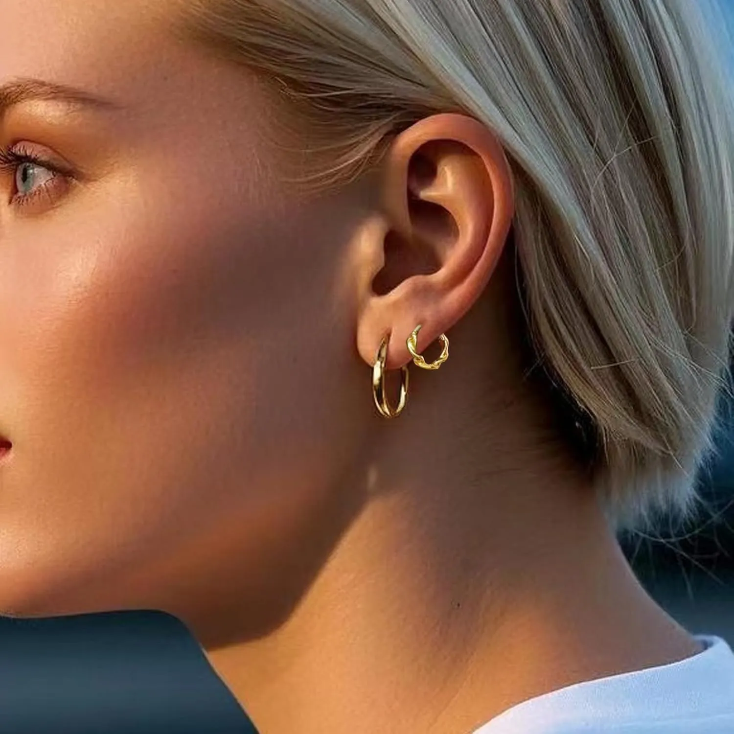 16g Twist Septum Ring Hoops: Surgical Steel Nose Rings, Hinged Segment Nose Lips Helix Cartilage Clicker Hoop Earrings Daith Piercing Rings for Women Men 8mm 10mm