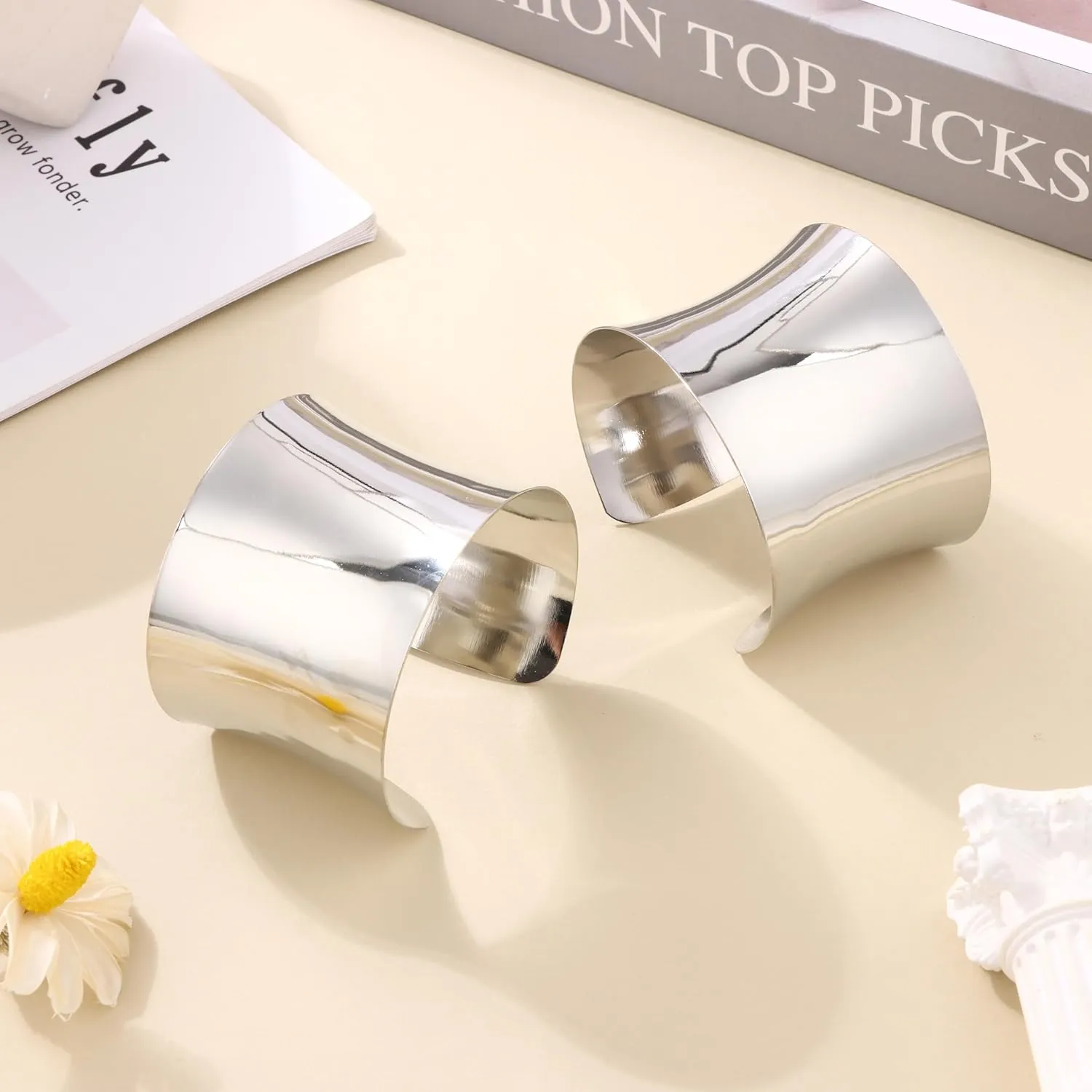 2-4PCS Gold Cuff Bracelets for Women Gold Bangle Bracelets Set Gold Cuff Jewelry Gold Open Wide Bracelets Adjustable