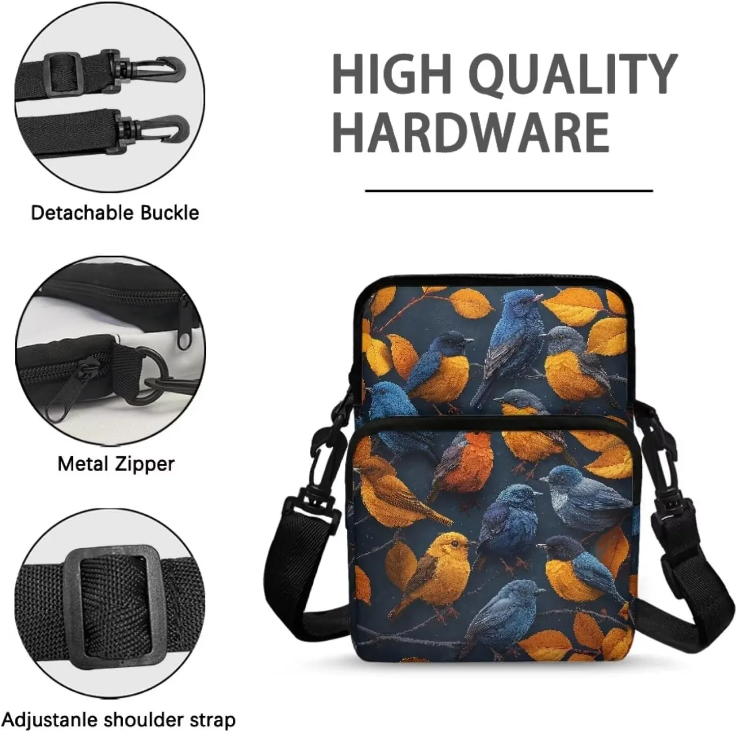 2 Layer Shoulder Bags Portable Satchel Crossbody Bag Chest Bag for Kids Girls Boys