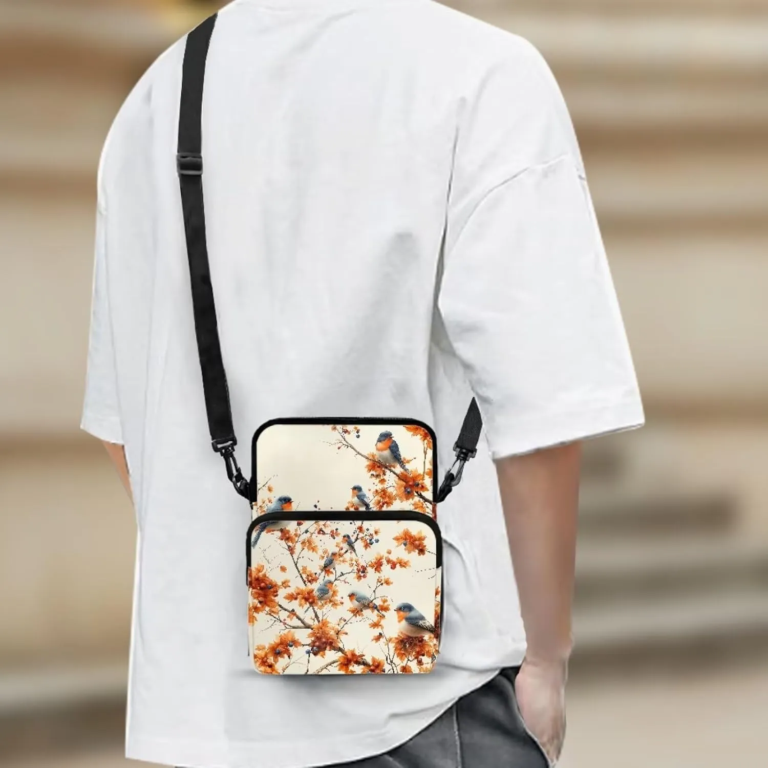 2 Layer Shoulder Bags Portable Satchel Crossbody Bag Chest Bag for Kids Girls Boys