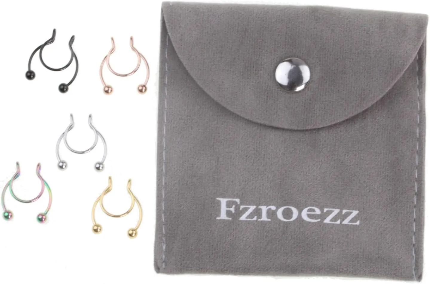 20G Fake Nose Rings Hoop Clip-on Stainless Steel Septum Jewelry Non Piercing Fake Cartilage Earring Lip Rings Faux Nose Ring Piercing Jewelry for Women Men