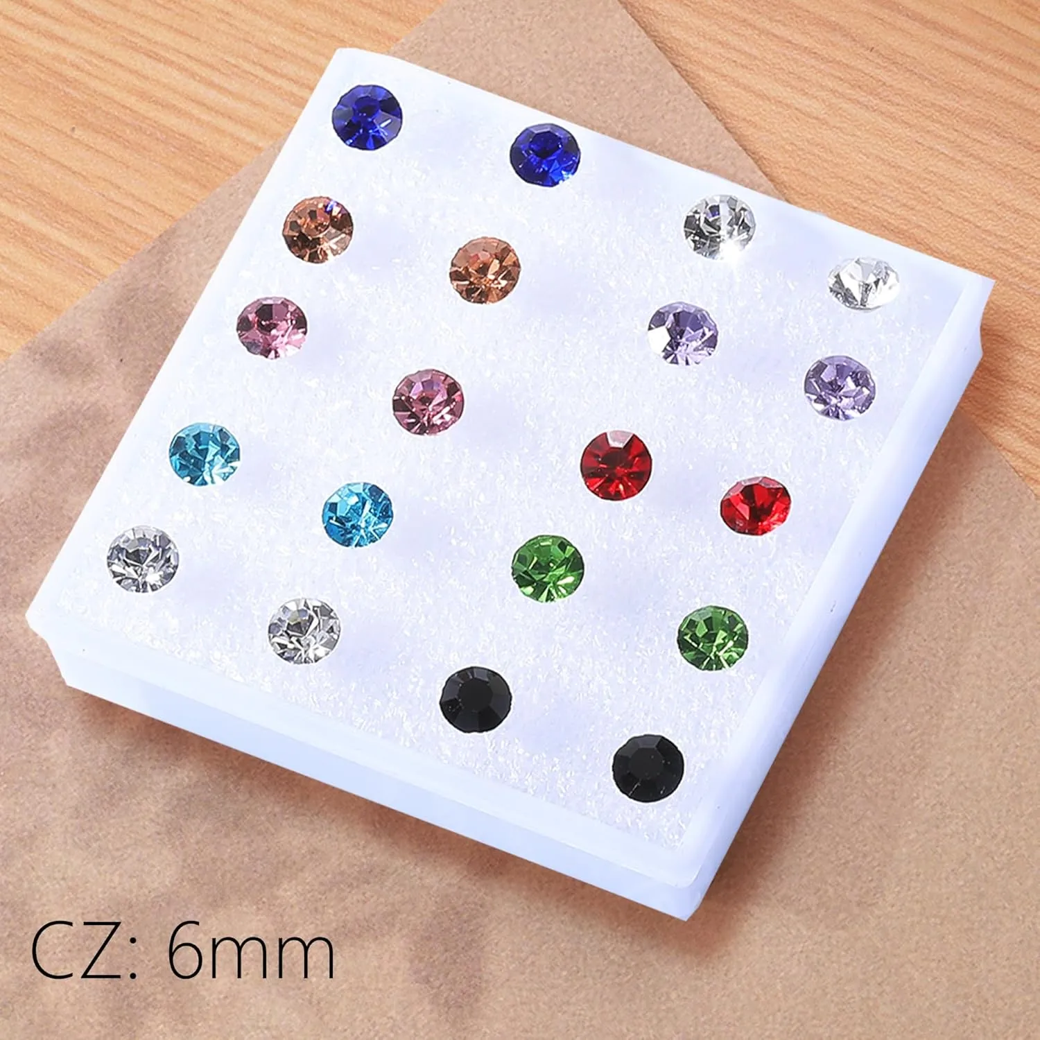 30 Pairs Cubic Zirconia Earrings - Plastic Post & Stud Earrings for Women with Pearls, Suitable for Sensitive Ears