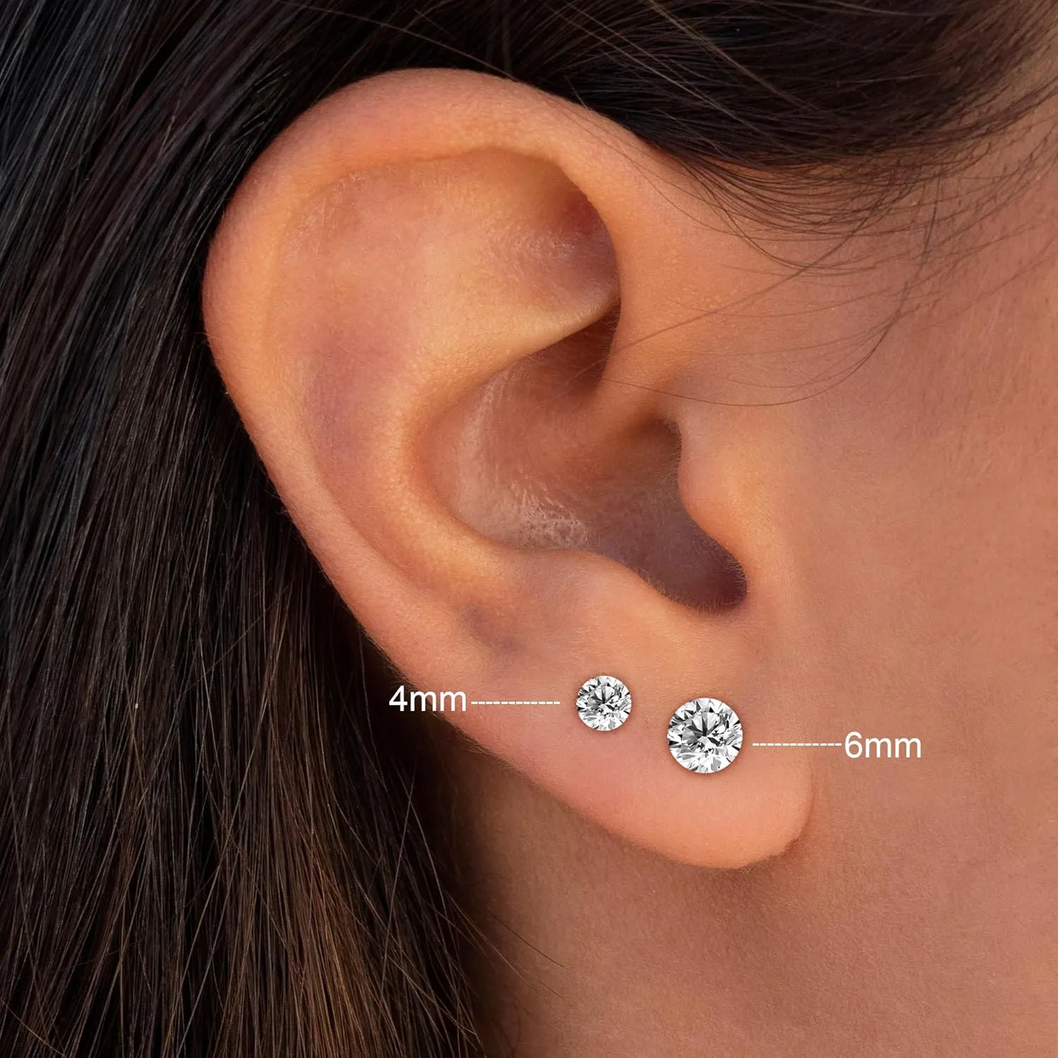 30 Pairs CZ Plastic Post Earrings for Girls - Hypoallergenic Stud Earrings for Sensitive Ears