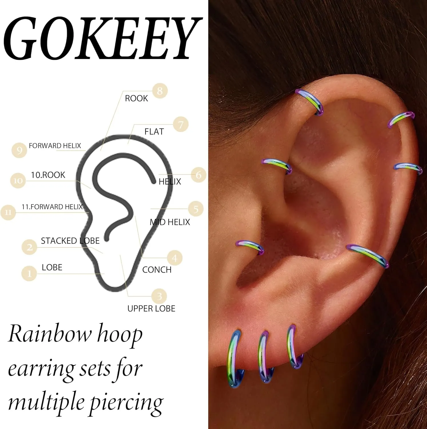 5 Pairs Small Gold Silver Hoop Earrings for Women Men,Hypoallergenic 316L Surgical Stainless Steel Earrings for Sensitive Ears,Cute Tiny Huggie Hoops Earrings Set for Multiple Piercing Jewelry Gift