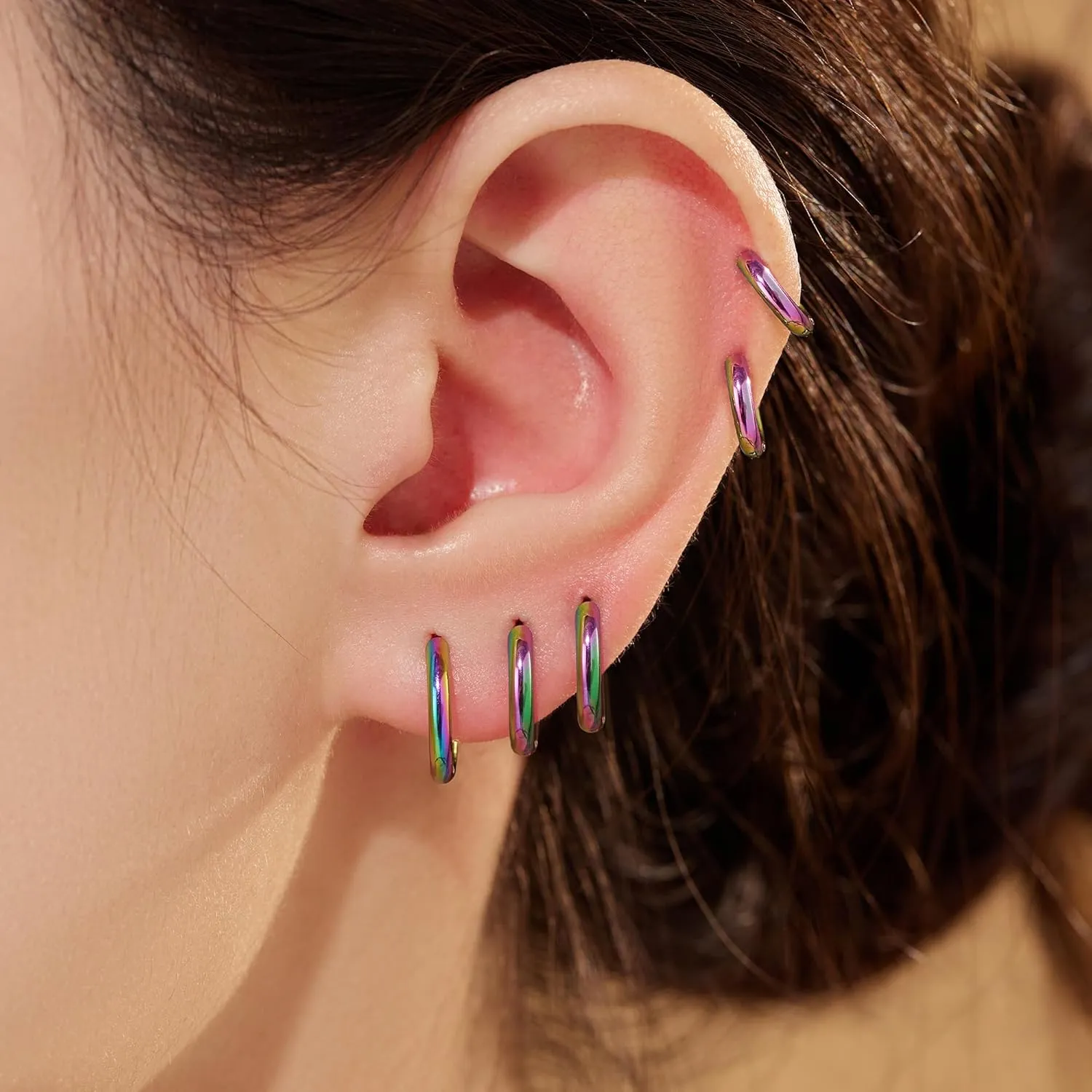 5 Pairs Small Gold Silver Hoop Earrings for Women Men,Hypoallergenic 316L Surgical Stainless Steel Earrings for Sensitive Ears,Cute Tiny Huggie Hoops Earrings Set for Multiple Piercing Jewelry Gift