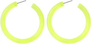 80s Earrings Accessories for Women Retro Colored Neon Hoop Earrings for Women Green Big Hoop Earrings for Halloween 80s Party Neon Costume Accessories