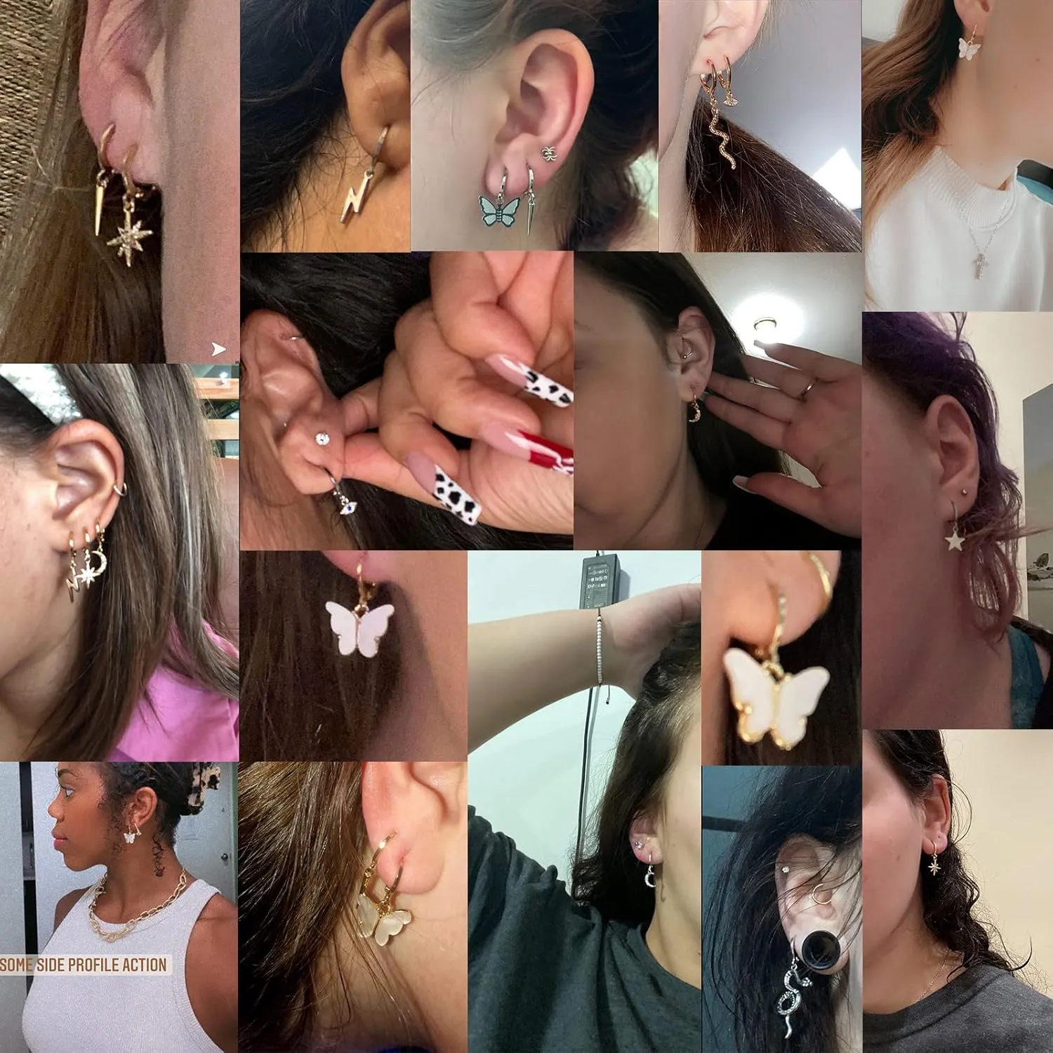 9/10/12 Pairs Mini Hoop Earrings with Multi-style Charm Dangling for Women and Girls