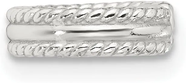925 Sterling Silver E coated Textured Edge 1 Single Individual Ear Cuff 10.1x9.6mm Wide 2.8mm Thick-Ear-Cuff for Women
