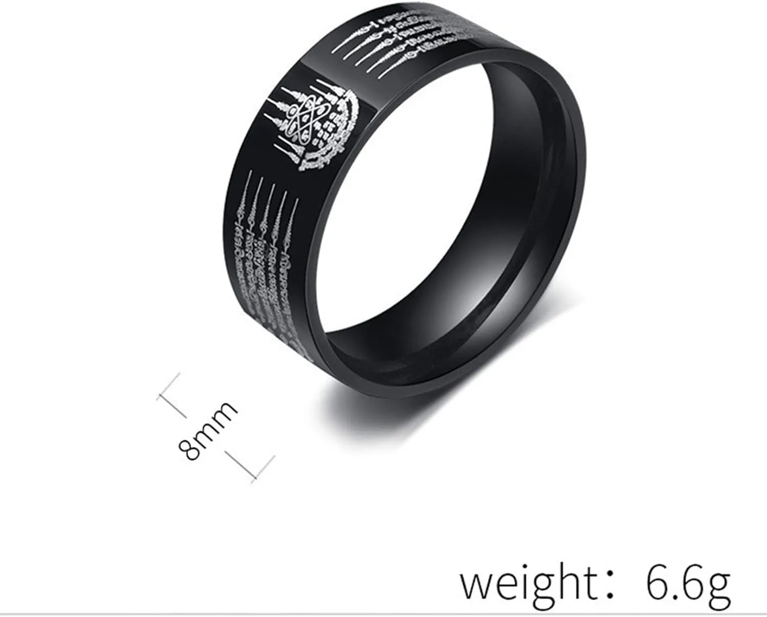 925 Sterling Silver Five Diamond Talismans 8mm Wide Ring Wedding Engagement Ring 18K Gold Micro Talisman Element Ring Fashion Faith Prayer Promise Ring Eternal Ring RYFF.00016