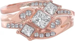 925 Sterling Silver Rings for Women,Engagement Eternity Bridal Ring Set Cubic Zirconia Inlaid Statement Rings Jewelry Gift