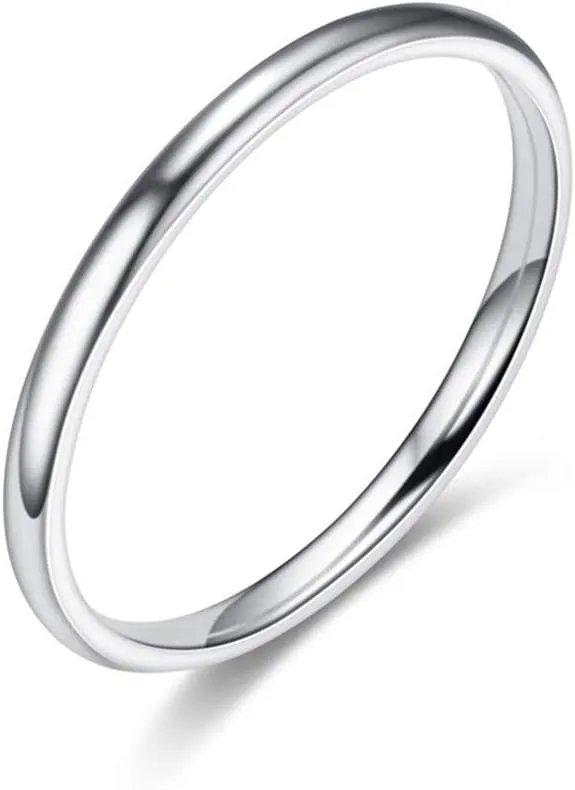 925 Sterling Silver Simple Wedding Bands for Women,Stackable Promise Ring for Her Wedding Engagement Rings Set for Couple