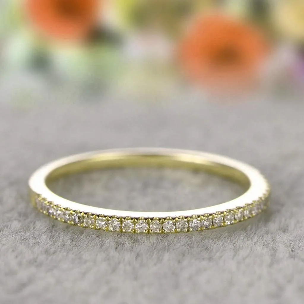 925 Sterling Silver Wedding Ring for Women Cubic Zirconia Inlaid Engagement Bands Eternity Promise Stackable Rings