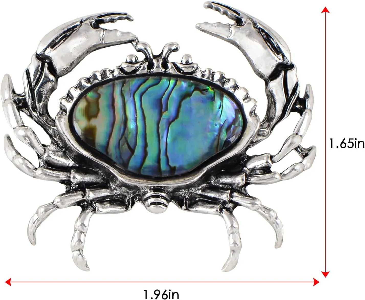 Alilang Abalone Shell Crab Sea Animal Brooch Pin & Pendant, Suit Lapel Pin for Valentine's Day Anniversary Birthday