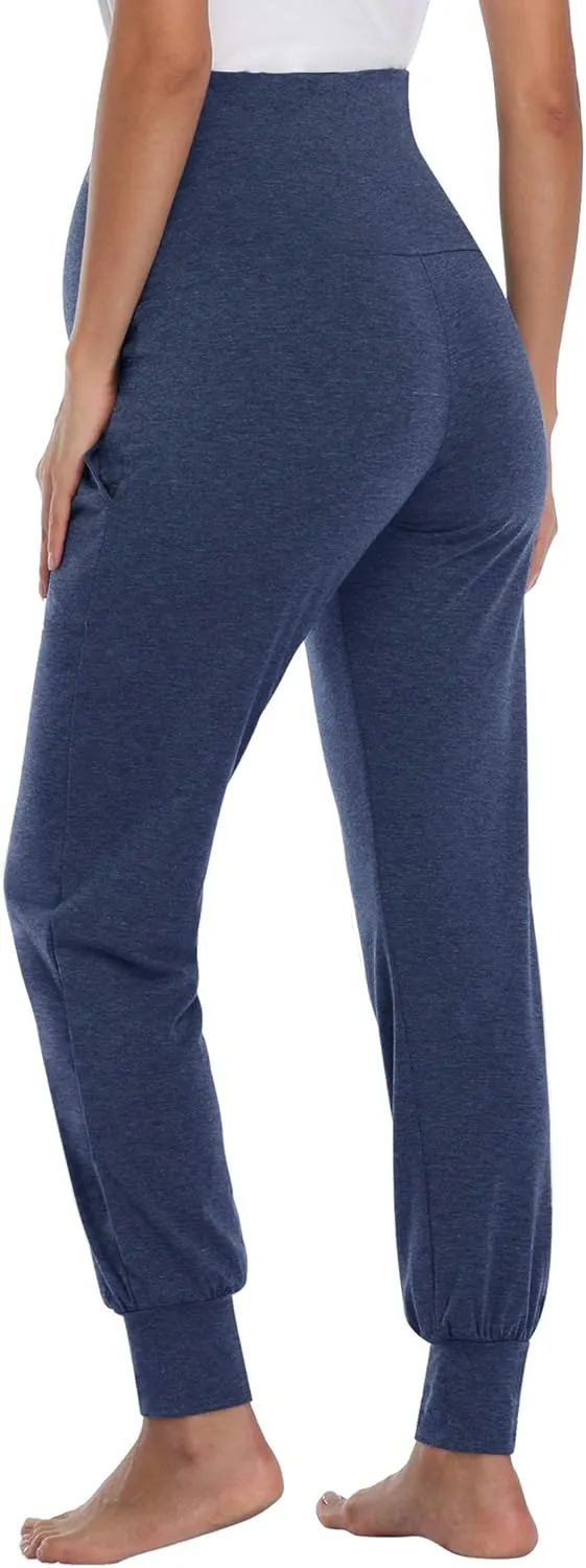 AMPOSH Women's Maternity Pants Stretchy Lounge Workout Pants Casual Loose Comfy Pregnancy Joggers with Pockets