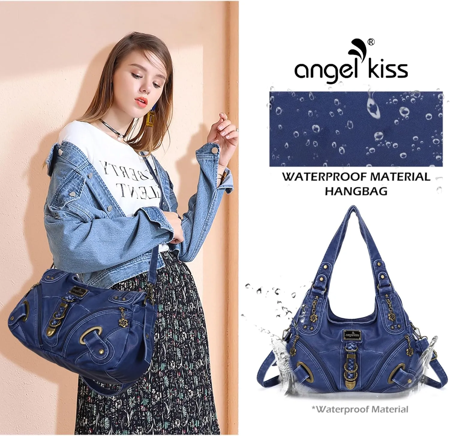 Angelkiss Hobo Purses and handbags for Women Satchel Handbag Women Purses Large Daily Shoulder Bags