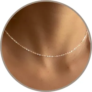 Annika Bella Dainty Silver Choker, 925 Sterling Silver Chain Necklace, Sparkly Chain Collar Necklace, Chokers for Women, Everyday Delicate Jewelry