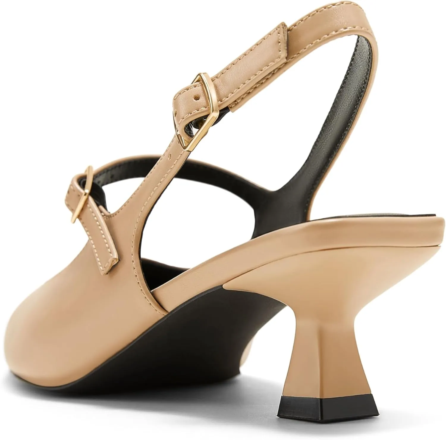 Arromic Women's Slingback Kitten Heel Pumps 2 Inch Mary Jane Strap Pointed Toe Dress Shoes for Wedding Work Daily Wear (Black/Nude/Red/Silver/White)