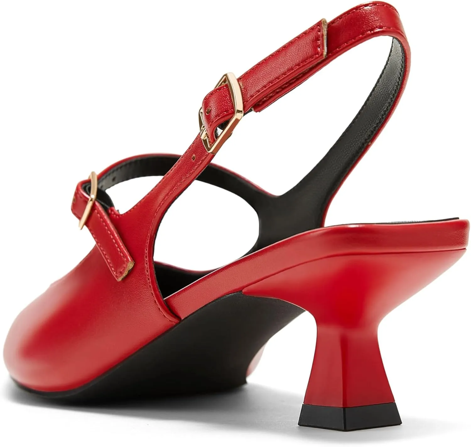 Arromic Women's Slingback Kitten Heel Pumps 2 Inch Mary Jane Strap Pointed Toe Dress Shoes for Wedding Work Daily Wear (Black/Nude/Red/Silver/White)