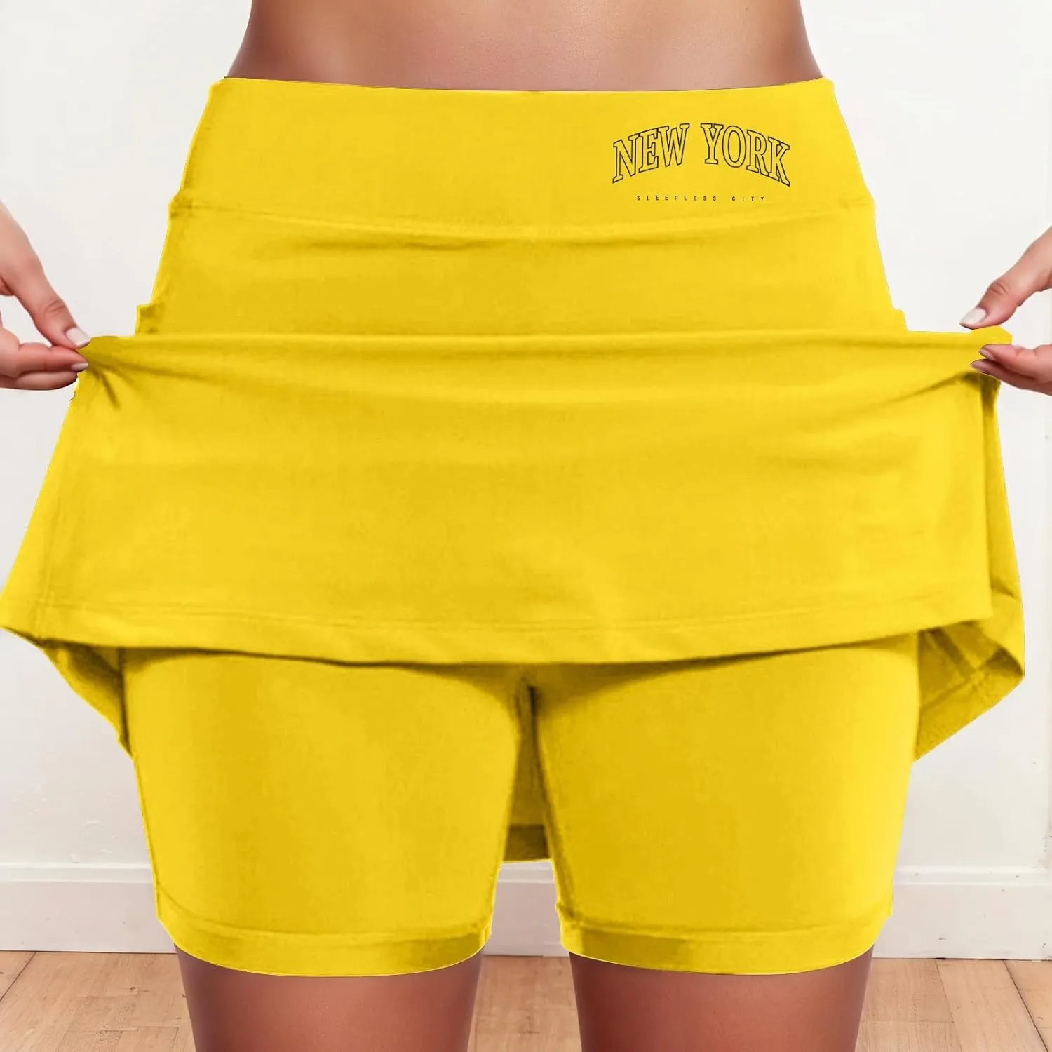 Athletic Skirts Women with Shorts Casual Tummy Control Tennis Skorts with Pockets New York Yoga Workout Summer Clothes