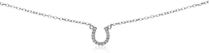 B. BRILLIANT Sterling Silver Necklace for Women Short Cubic Zirconia Horseshoe Necklaces for Stacking Holiday Birthday