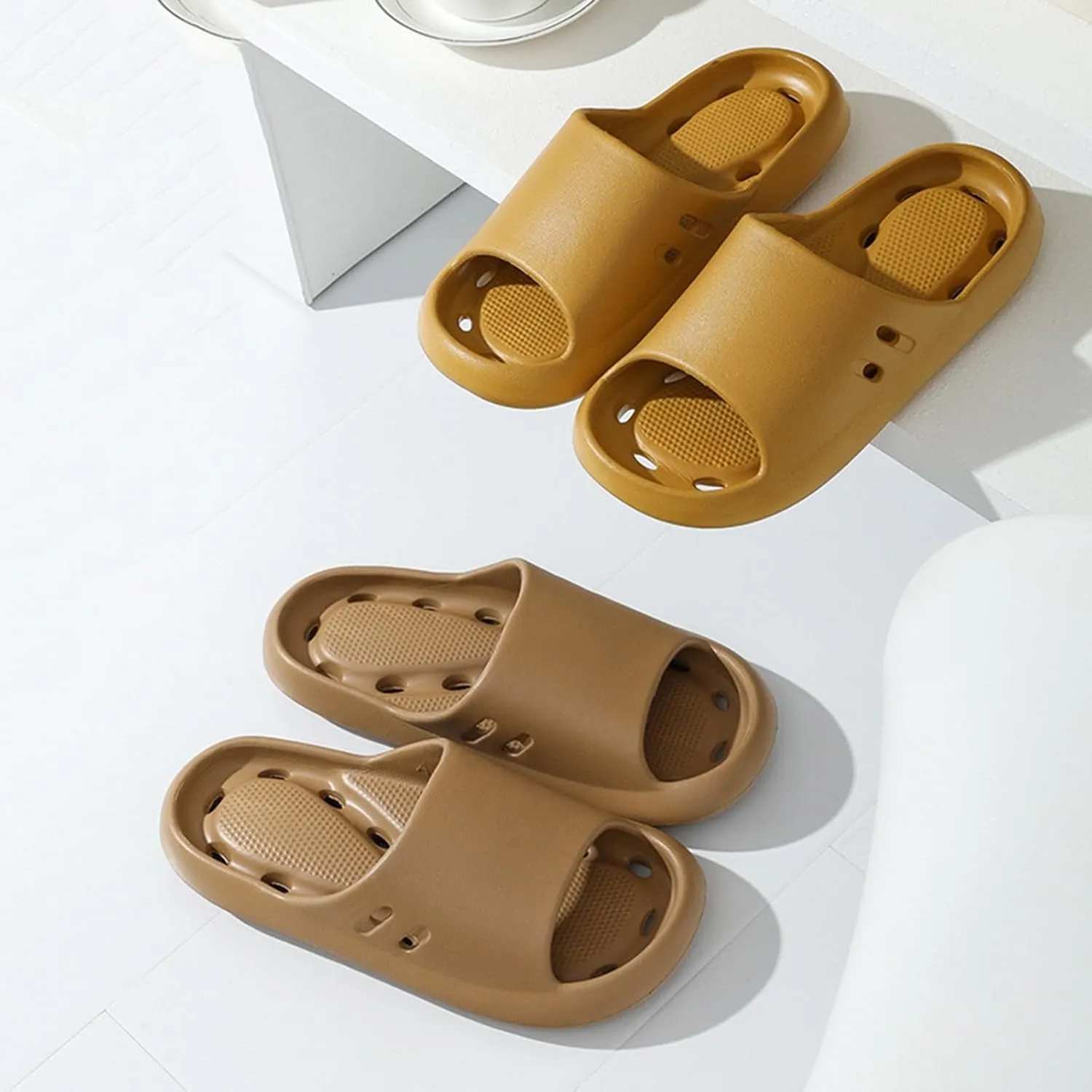 Bathroom Slippers Men Slides for Women Mens Slippers Shower Shoes Women Ultra Comfort Dorms Quick Drying