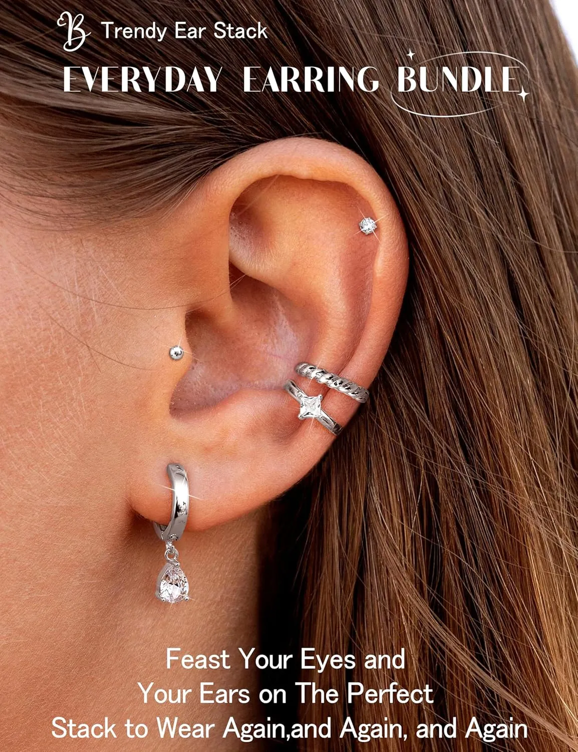 BESTEEL Small Gold Hoop Earrings for Women - Hypoallergenic 14K Gold Plated Stud Huggie Earings Stacks Set for Multiple Piercing Dainty Non Tarnish Cartilage Jewelry Pack Trendy Lightweight Gift 13 Pairs