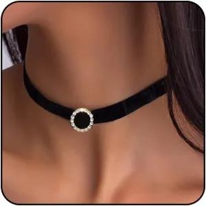 Black Choker Necklaces for Women 90s Red Black Velvet Choker Necklace Thick Thin Black Chocker Gold Tube Heart Circle Choker Necklace Lace Tatto Collar Necklace Goth Choker Jewelry