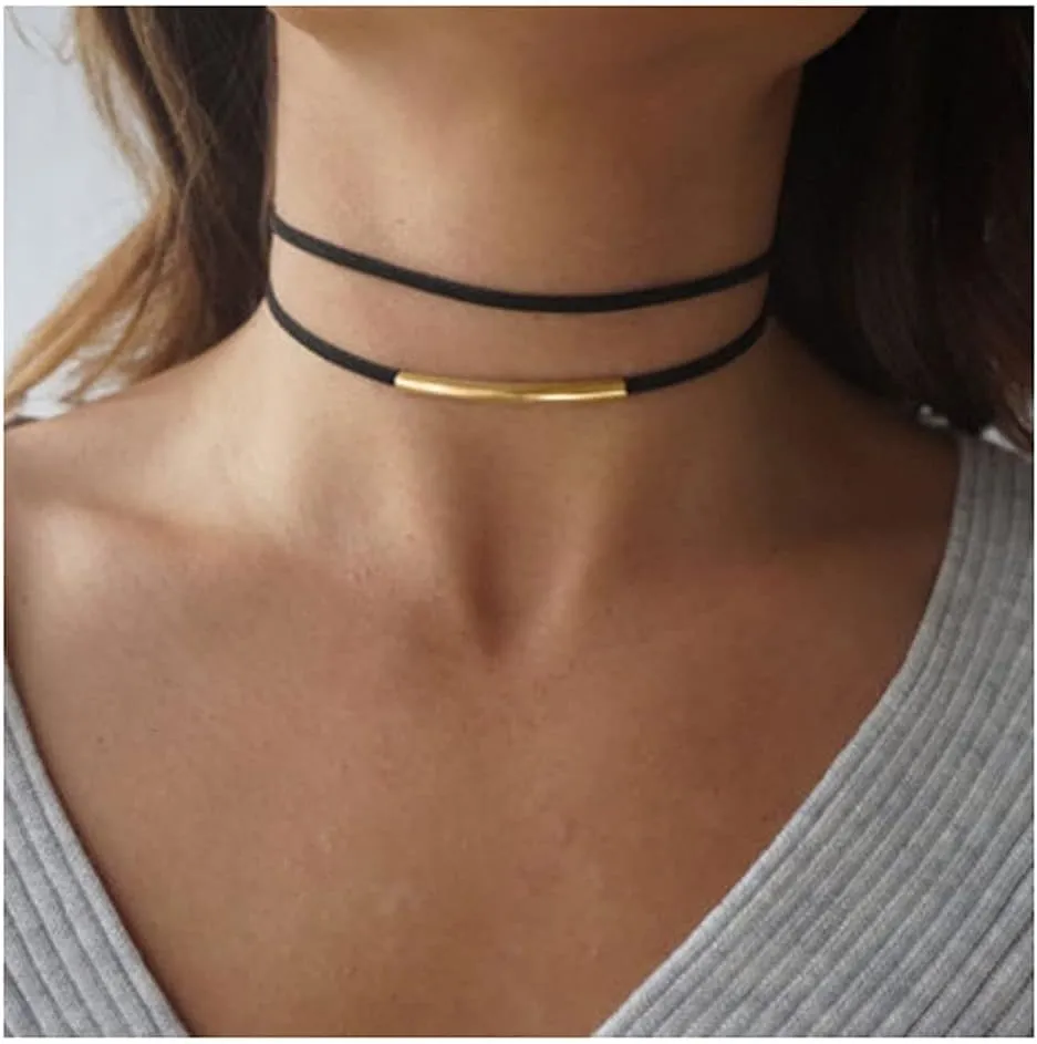 Black Collar Necklace Velvet Choker Necklaces Fashion Punk Jewelry for Women