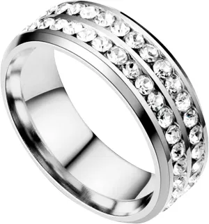 Black Women Titanium Engagement Ring Cubic Zirconia Anniversary Wedding Band Black Pave Set Stackable Ring