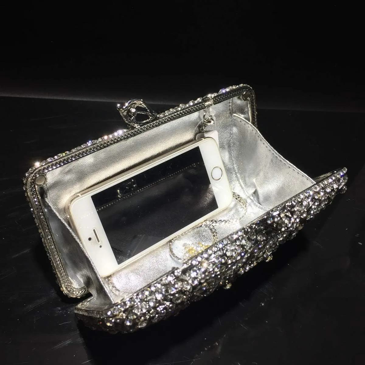 Bling Evening Bag Pierced Diamond Studded Purse Luxury Clutch Women Wedding Wallet Rhinestone Handbag