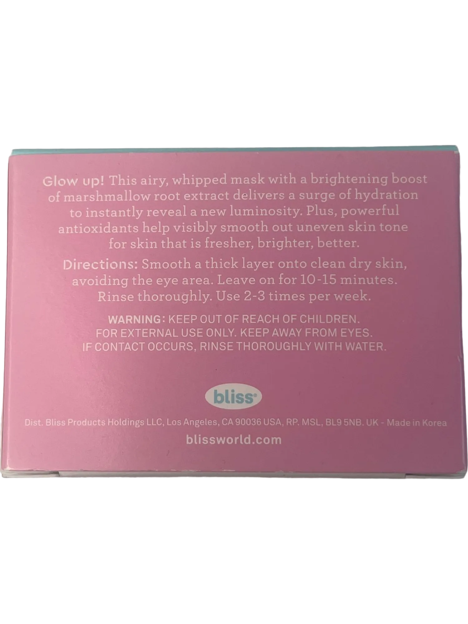 Bliss Mighty Marshmallow Brightening Face Mask 1.7 oz