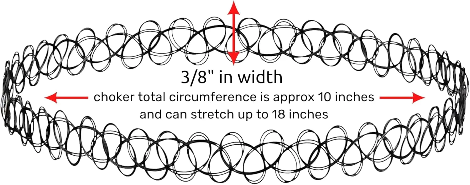BodyJ4You 2PC Tattoo Choker Necklace - 90s Choker Necklace Women - 2000s Y2K Black Chokers Rainbow Choker - Butterfly Ying Yang Unicorn Rainbow Charms - Stretchy Elastic Necklace