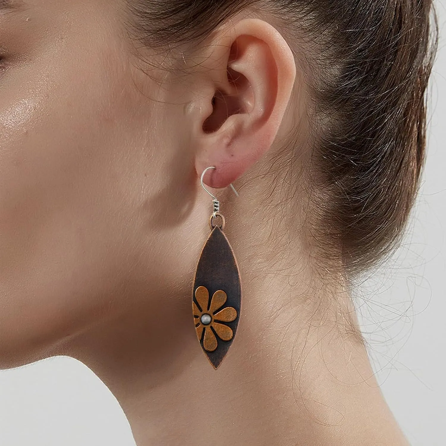 Boho Earrings Dangle Earrings Vintage Sunflower Earrings Handmade Bohemian Trendy Earrings for Women