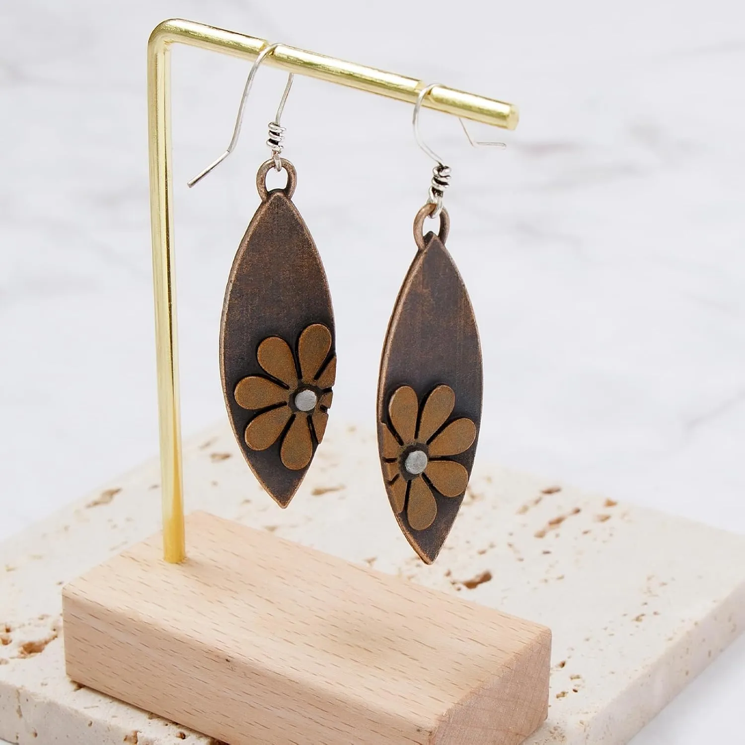 Boho Earrings Dangle Earrings Vintage Sunflower Earrings Handmade Bohemian Trendy Earrings for Women