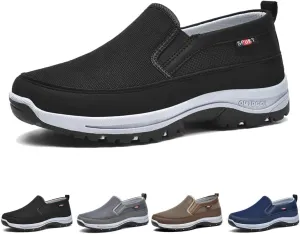 Breathable Orthopedic Travel Plimsolls, Non-Slip Air Sneakers, Men's Arch Support Slip-on Canvas Loafers