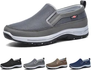 Breathable Orthopedic Travel Plimsolls, Non-Slip Air Sneakers, Men's Arch Support Slip-on Canvas Loafers