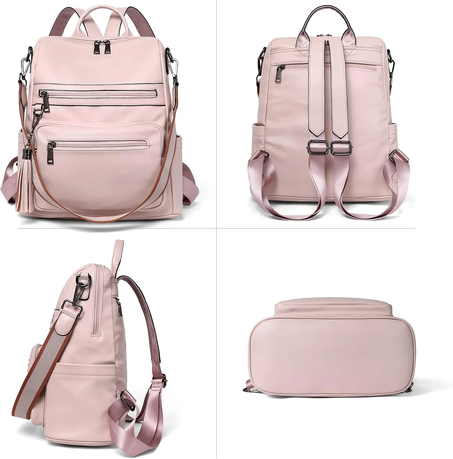 BROMEN Backpack Purse for Women Fashion Leather Designer Travel Large Ladies Shoulder Bags