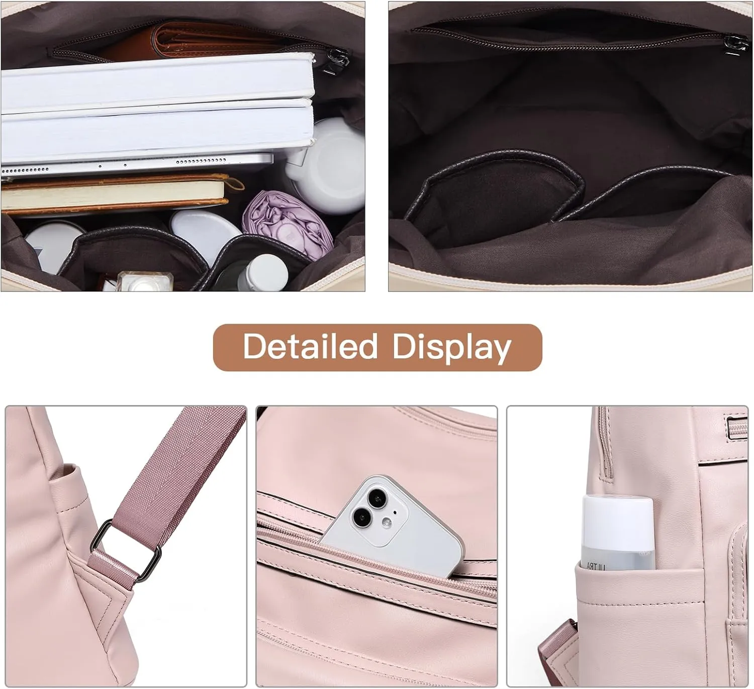 BROMEN Backpack Purse for Women Fashion Leather Designer Travel Large Ladies Shoulder Bags