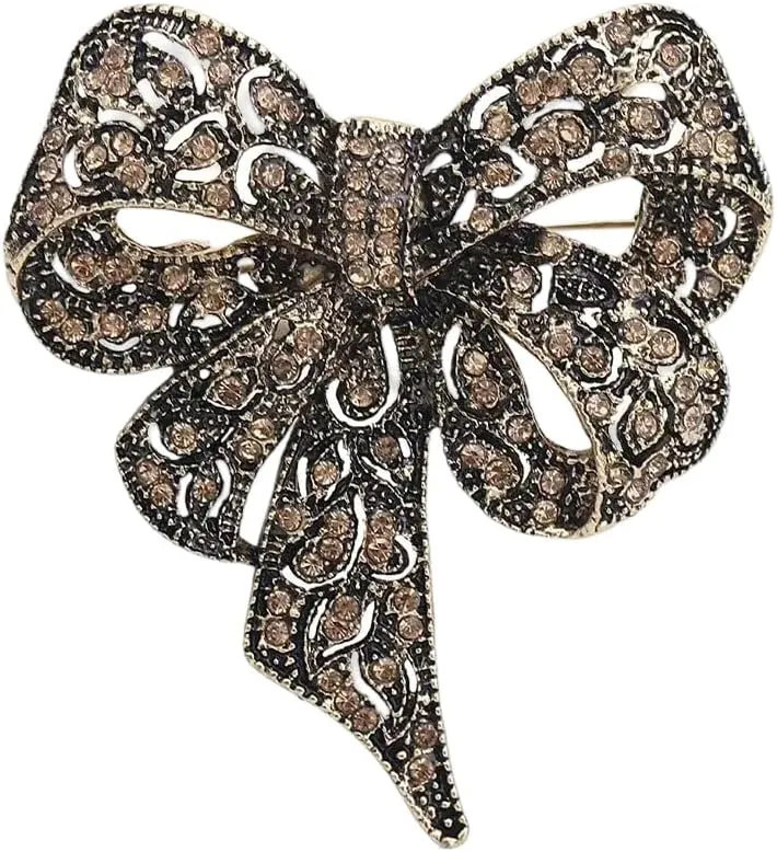 Brooches for women Sparkling Rhinestone Bow Brooches for Women Unisex Office Party Friend Gifts Jewelry Accessories-T50