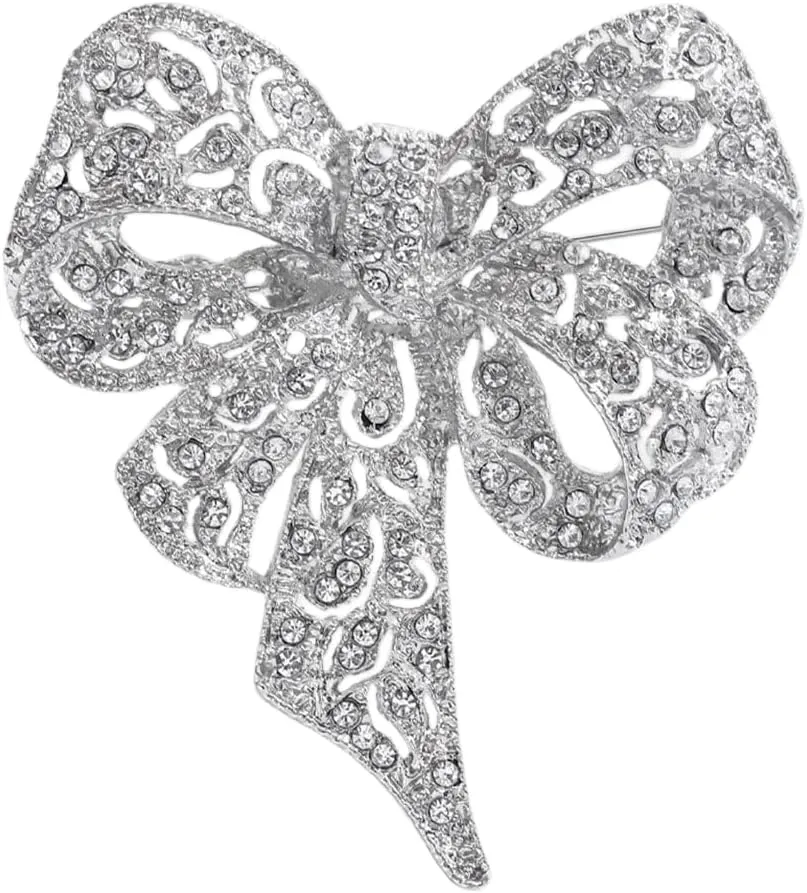 Brooches for women Sparkling Rhinestone Bow Brooches for Women Unisex Office Party Friend Gifts Jewelry Accessories-T50