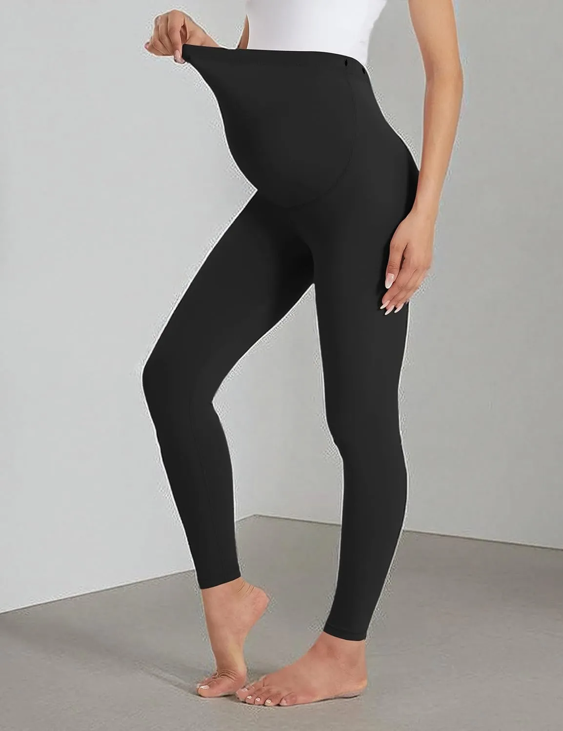 Buttergene Women's Maternity Leggings over the Belly Pregnancy Active Wear Workout Yoga Tights Pants