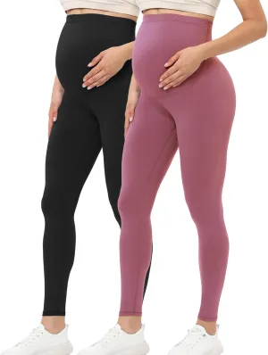 Buttergene Women's Maternity Leggings over the Belly Pregnancy Active Wear Workout Yoga Tights Pants