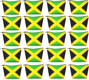 Canvas Makeup Bag Travel Toiletry Bag Makeup Bag for Women Girls Jamaica Flag Reggae(Jamaican-20PCS)