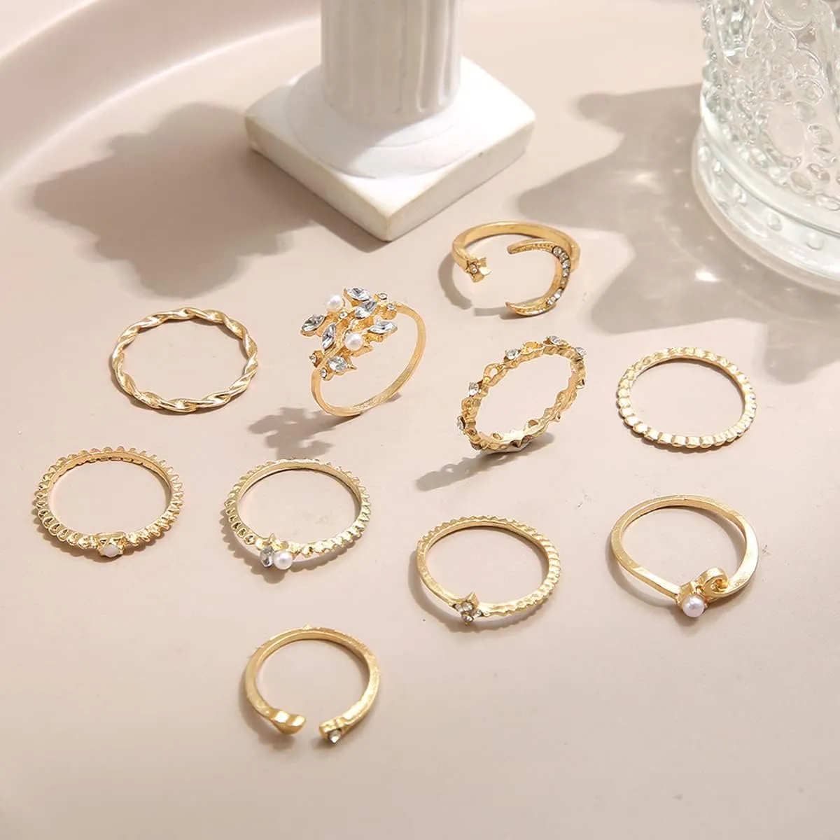 choice of all Stackable Rings Set for Women Gifts Trendy Stuff Gold Stackable Moon Star Knuckle Rings Boho Rings Cute Stuff Jewelry Gifts