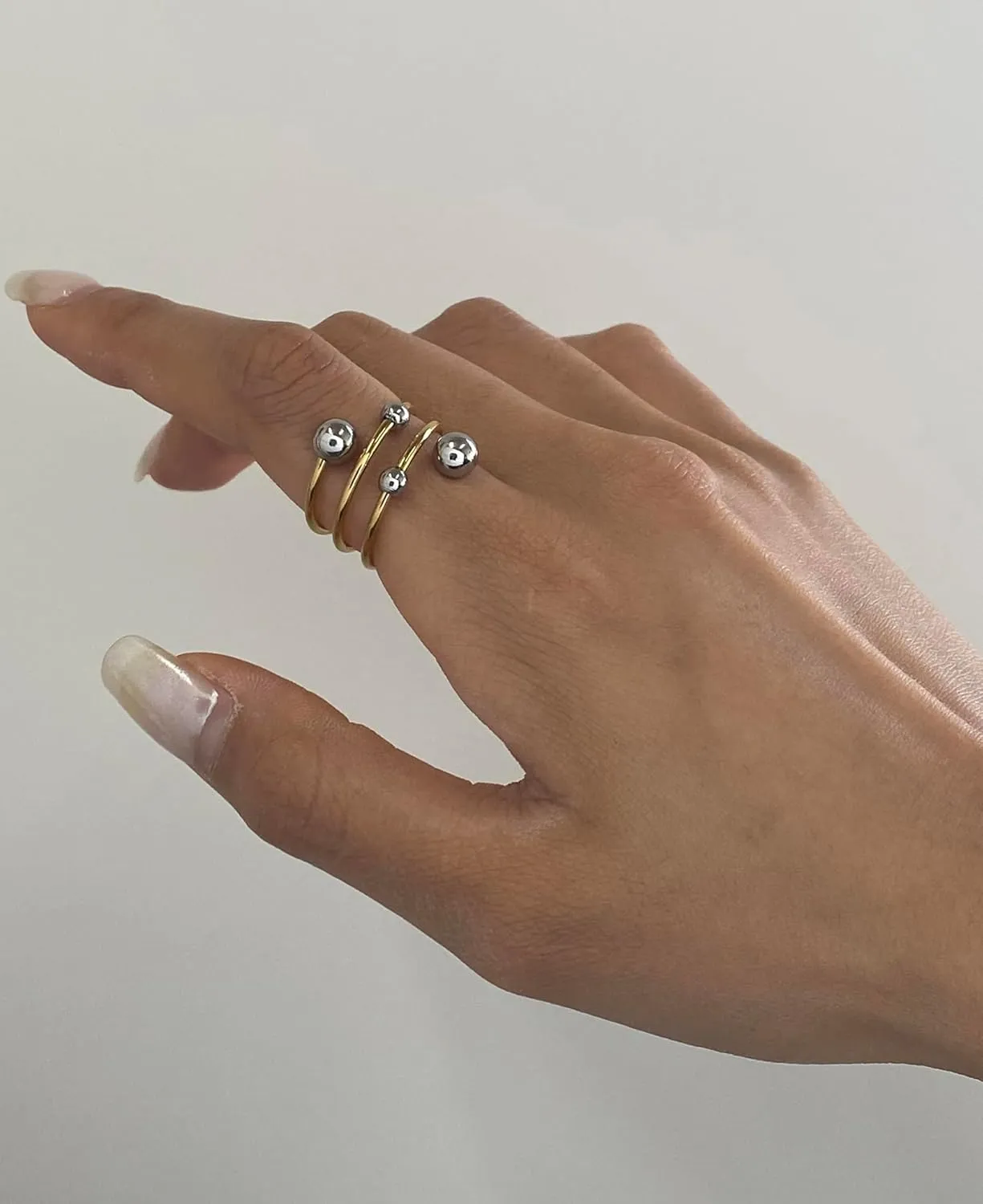 Chunky Gold Silver Rings for Women Bold Thick Rings Gold Statement Rings Adjustable Dome Rings Chunky Stackable Rings for Women Minimalist Simple Rings